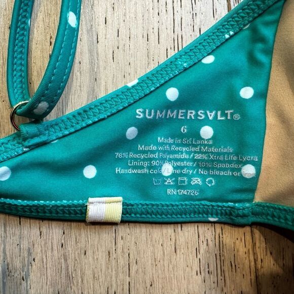 The Ruffle Marina Bikini Top Seaglass Dot Size 6 Like New  Swim - Picture 4 of 5